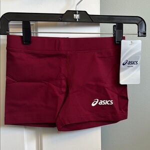 NWT ASICS Women's low cut Maroon XXS Shorts